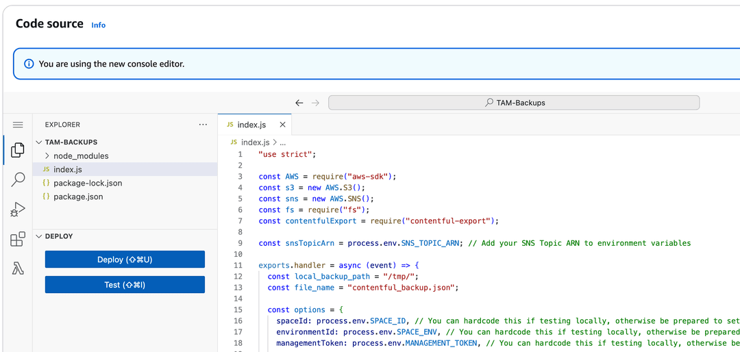 Uploaded code sample