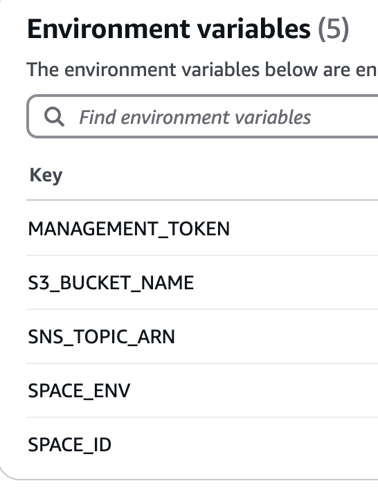 environment variables