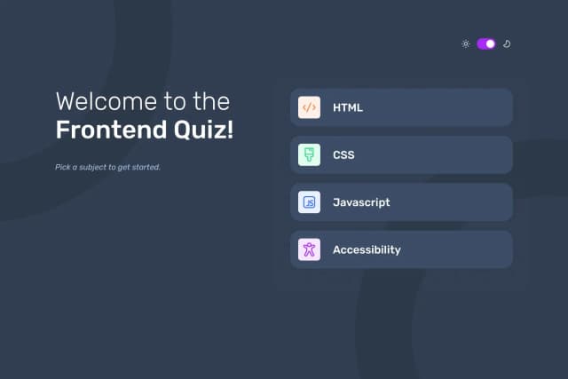 Frontend Quiz Landing Page